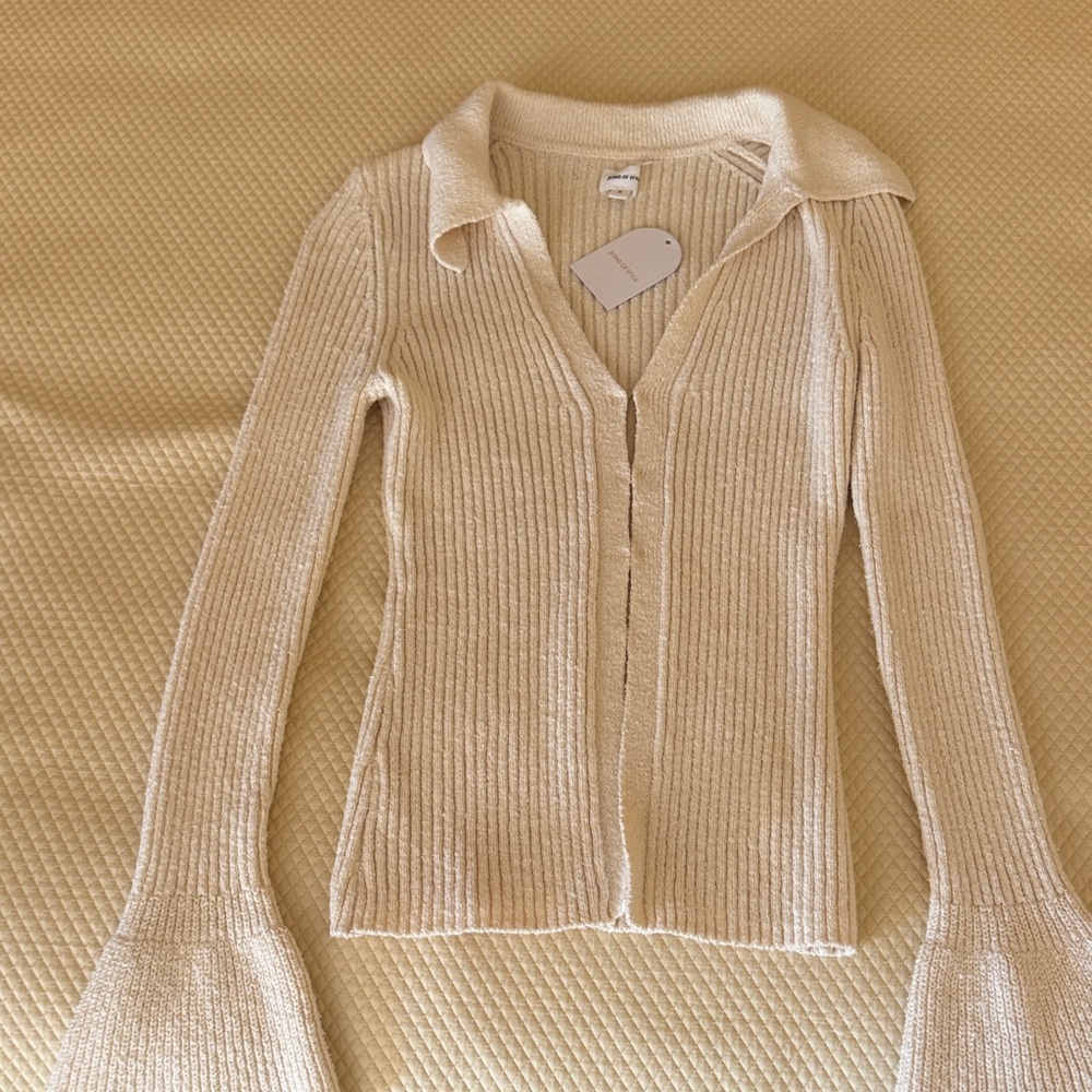 NWT | Song of Style Cream Ribbed Cardigan